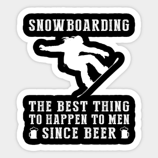 Shred and Sip: 'Snowboarding - Better Than Beer & Wine' Funny Tee Sticker